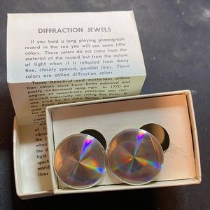 1960s vintage diffraction earrings.